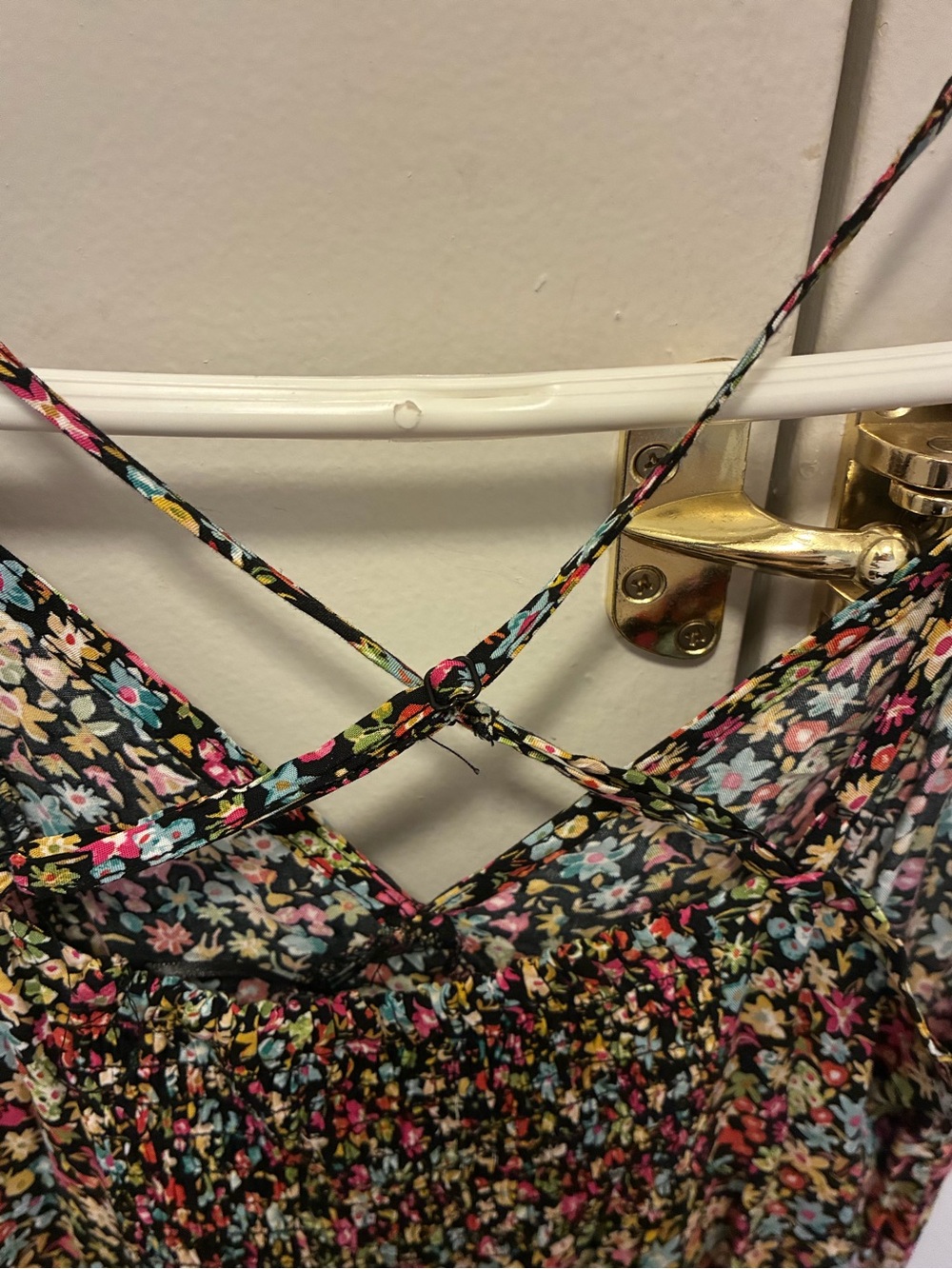 Zara Black Floral Maxi Dress with Multi-Colored Blossoms - Picture 4 of 12